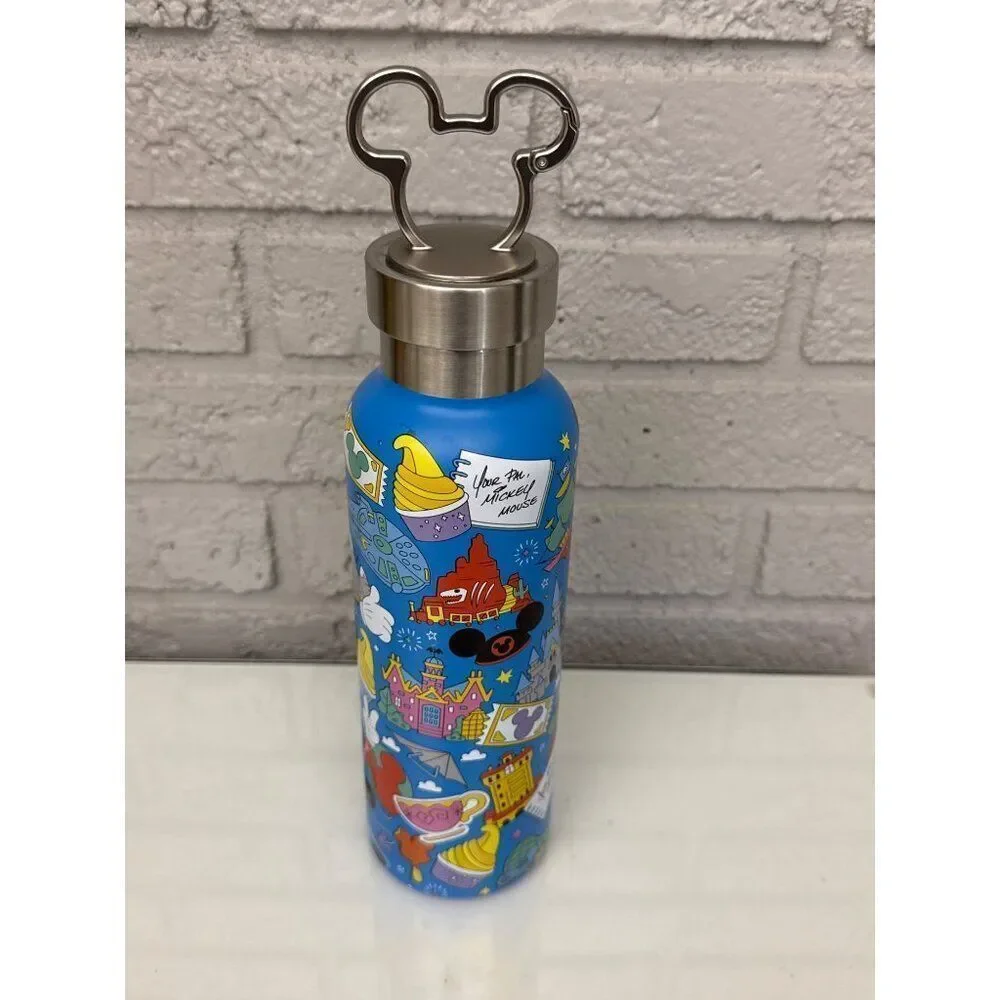 Disney Micky Mouse Stainless Steel Water Bottle With Clip 19 oz / 560 ml